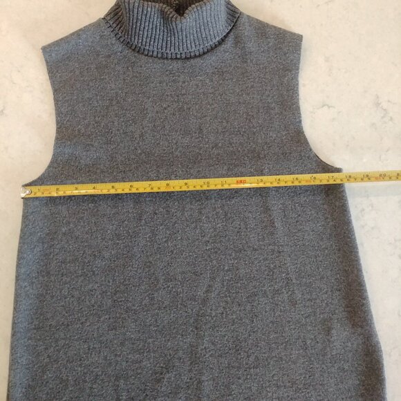 Zara grey sleeveless turtleneck sweater top Medium cotton blend - Picture 14 of 14